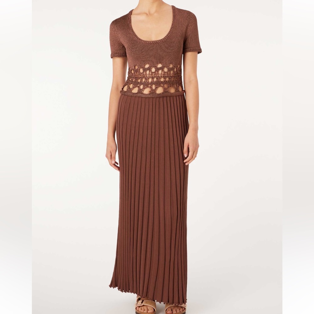 Christopher Esber Crochet Waist Pleated Dress